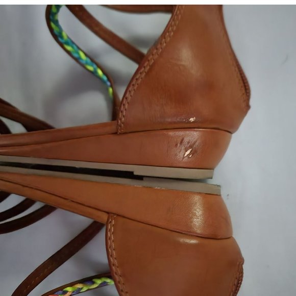 Arizona Jean Co. Girls Youth Whisper Strappy Heel Zip Low Wedge Sandals Size 4M - Picture 10 of 10